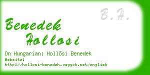 benedek hollosi business card
